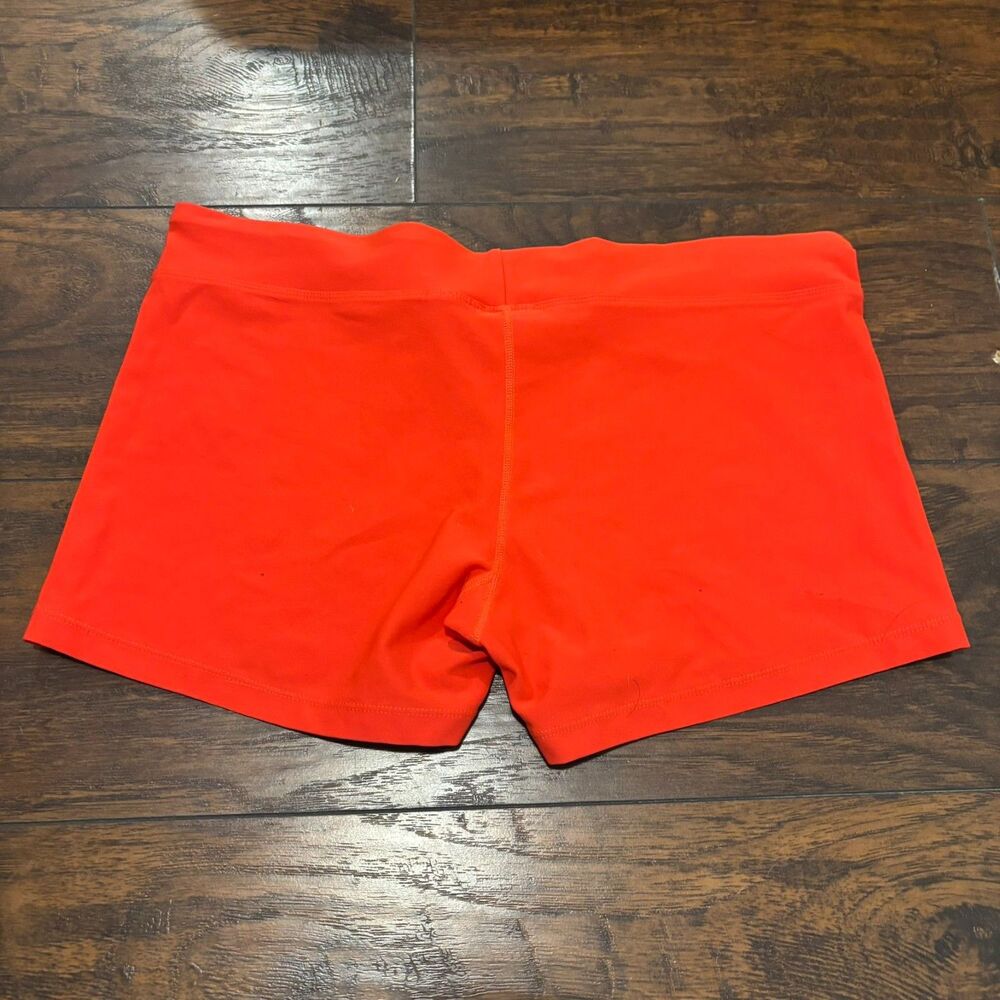 Nike size Large Bright Hot Orange Stretch Yoga Shorts Volleyball Athletic